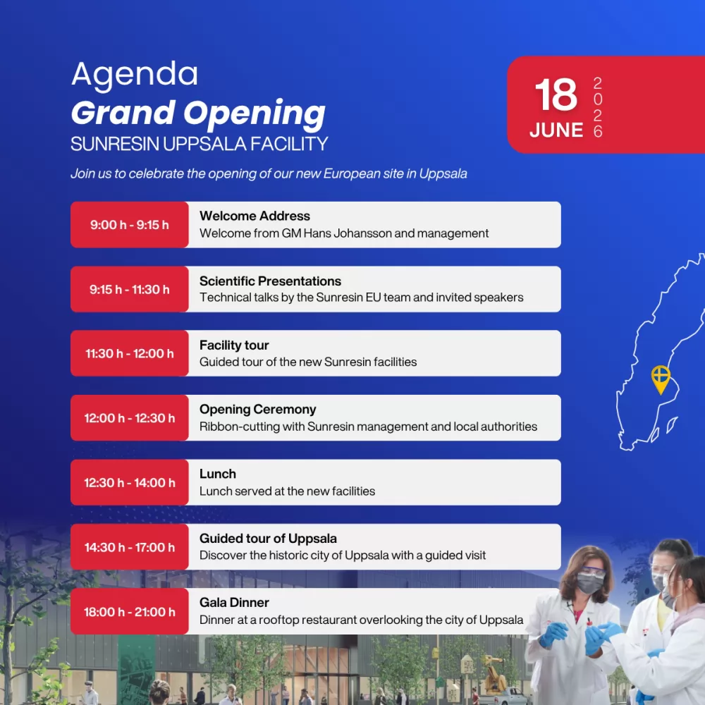 Sunresin to Celebrate the Grand Opening of Its New European Site in Uppsala